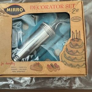 Vintage Mirror Decorator Set for Cakes and Pastries in Original Box from 1950s